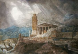 A Capriccio of a Roman Port During a Storm