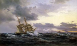 Sailing Vessels In a Stormy Sea