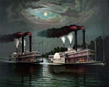 Race of the steamers Robert. E. Lee and Natchez on the Mississippi