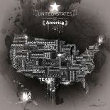 USA Map EBONY