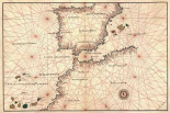Portolan or Navigational Map of the Spain, Gibraltar and North Africa
