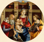 Madonna and Child with a Male Saint, Catherine of Alexandria and a Donor