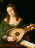 Lady Playing a Lute