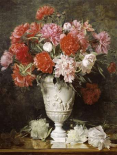 Peonies In a Vase On a Table