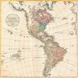 Map of North America and South America, 1796