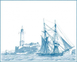 Sailing Ships in Blue I