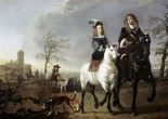 Lady and Gentleman On Horseback