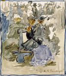 Ladies Seated on a Bench