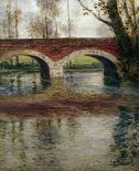 A River Landscape With a Bridge