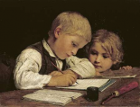 A Boy Writing