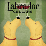Two Labrador Wine Dogs Square