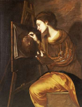 A Female Artist Painting The Image of The Sudarium