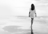 Walking on a White Beach