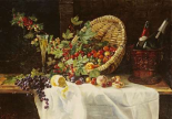 Cherries and Gooseberries In a Basket